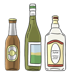 Flaschen mit Alkohol